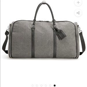 Charcoal canvas weekender garment bag